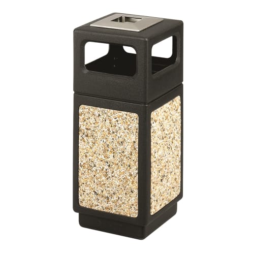 Safco Canmeleon 15 Gallon Aggregate Panel Ash Urn/ Waste Receptacle, Black